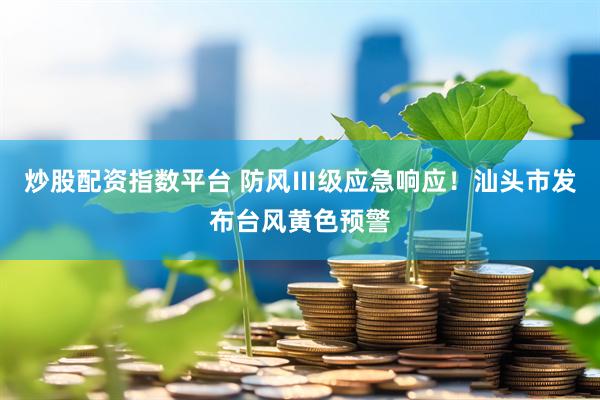 炒股配资指数平台 防风Ⅲ级应急响应！汕头市发布台风黄色预警